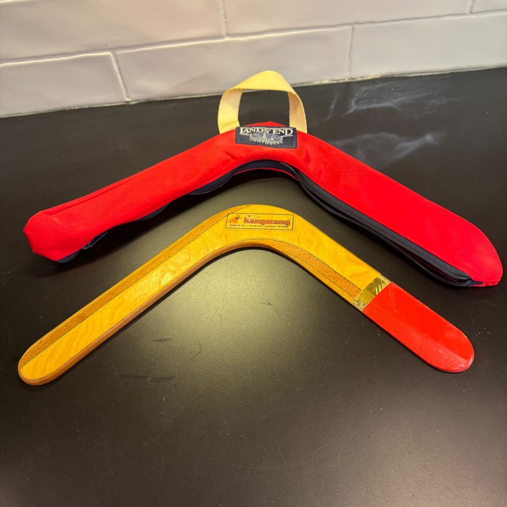Kangerang Boomerang Kids Yellow Red Vintage Wood Lands End Case